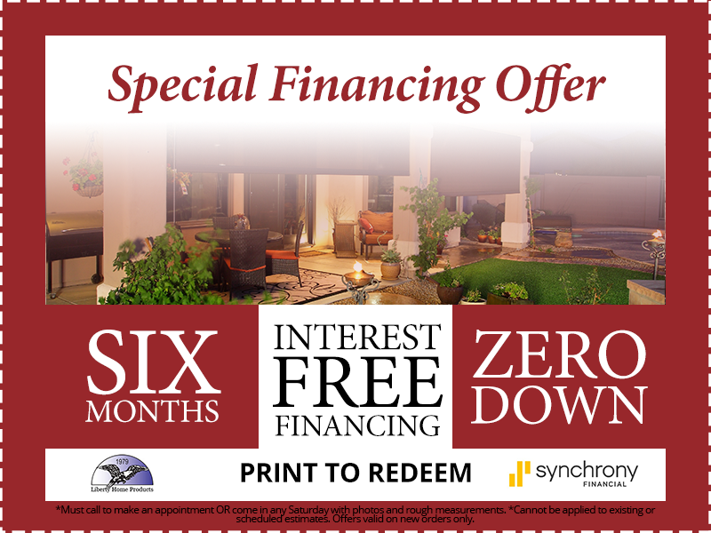 Awnings Specials & Financing Coupons Liberty Home Products